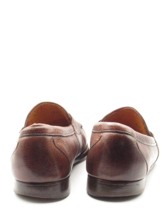 Vintage FootJoy Brown Leather Woven Penny Loafers Size 10 D Made in USA 79726 main image 5